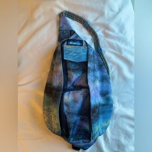 NWOT KAVU Mini Rope Sling Bag Polyester Crossbody Backpack Purple Storm
